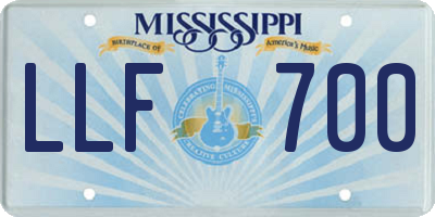 MS license plate LLF700