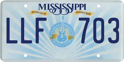 MS license plate LLF703
