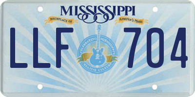 MS license plate LLF704