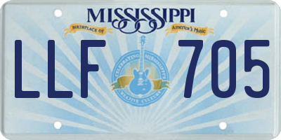 MS license plate LLF705