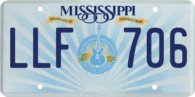 MS license plate LLF706