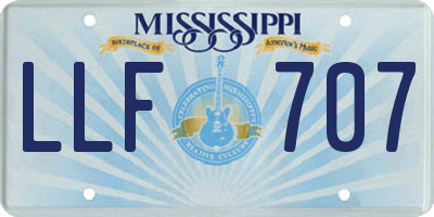 MS license plate LLF707