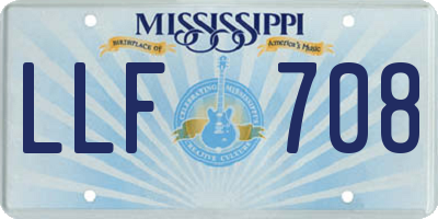 MS license plate LLF708