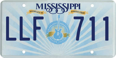 MS license plate LLF711