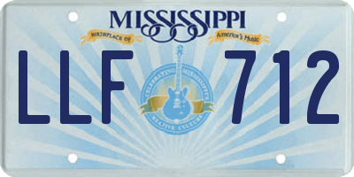 MS license plate LLF712