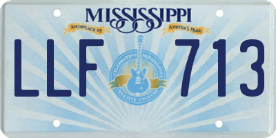 MS license plate LLF713