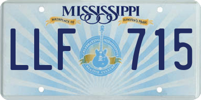 MS license plate LLF715