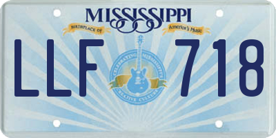 MS license plate LLF718