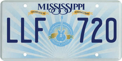 MS license plate LLF720