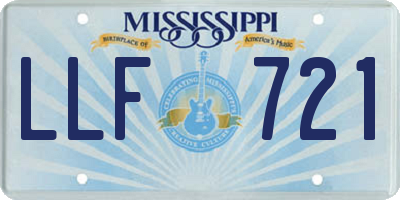MS license plate LLF721