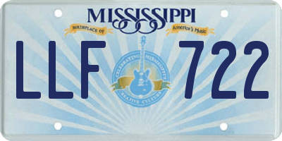 MS license plate LLF722