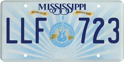 MS license plate LLF723