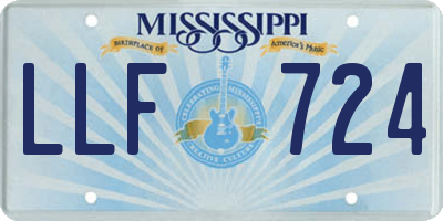 MS license plate LLF724