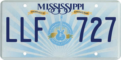 MS license plate LLF727