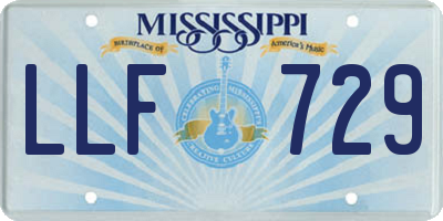 MS license plate LLF729