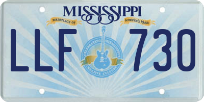 MS license plate LLF730