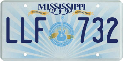MS license plate LLF732