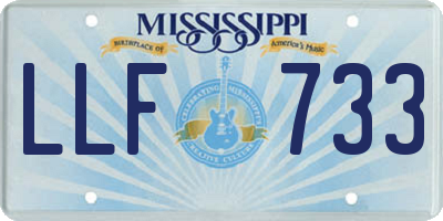 MS license plate LLF733