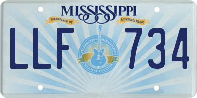 MS license plate LLF734