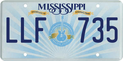 MS license plate LLF735