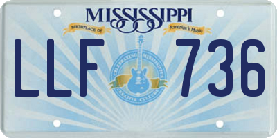 MS license plate LLF736