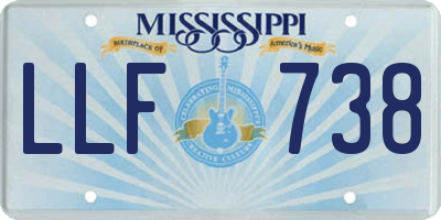MS license plate LLF738