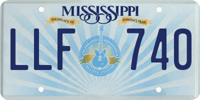 MS license plate LLF740