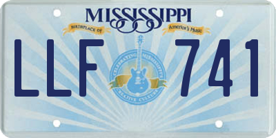 MS license plate LLF741