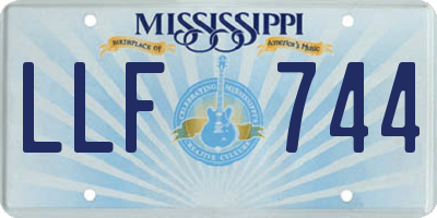 MS license plate LLF744