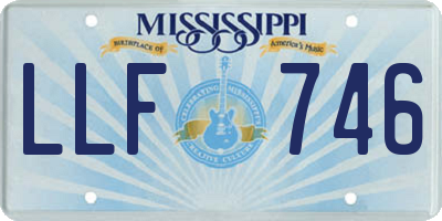 MS license plate LLF746