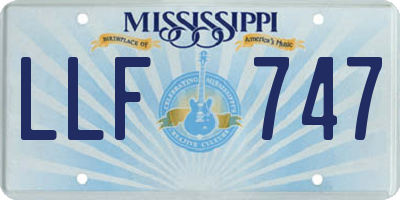 MS license plate LLF747