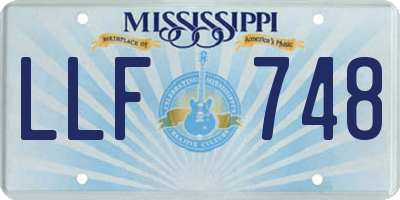 MS license plate LLF748