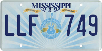 MS license plate LLF749