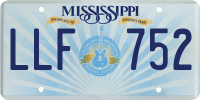 MS license plate LLF752
