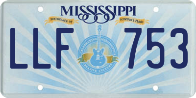 MS license plate LLF753