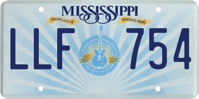 MS license plate LLF754