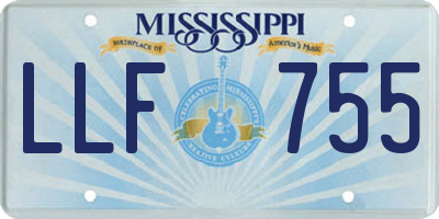 MS license plate LLF755