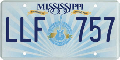 MS license plate LLF757