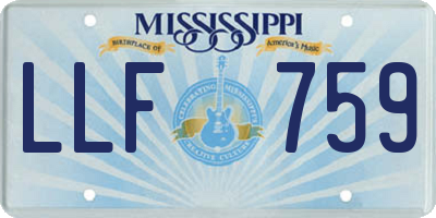 MS license plate LLF759