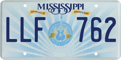 MS license plate LLF762