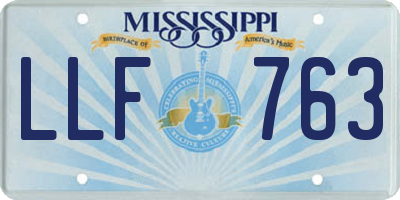 MS license plate LLF763