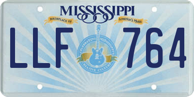 MS license plate LLF764