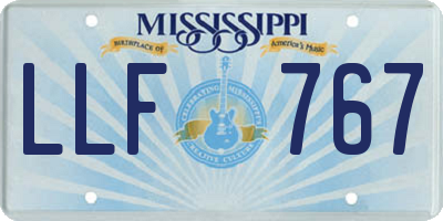 MS license plate LLF767