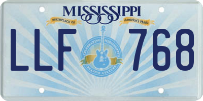 MS license plate LLF768