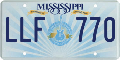 MS license plate LLF770