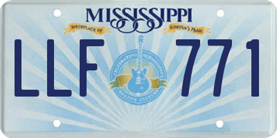 MS license plate LLF771