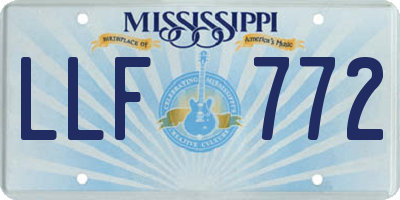 MS license plate LLF772