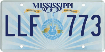 MS license plate LLF773