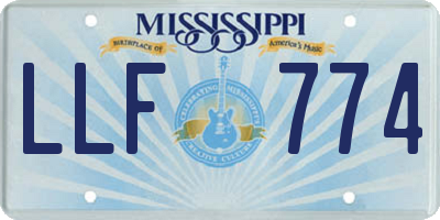MS license plate LLF774