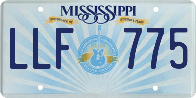 MS license plate LLF775